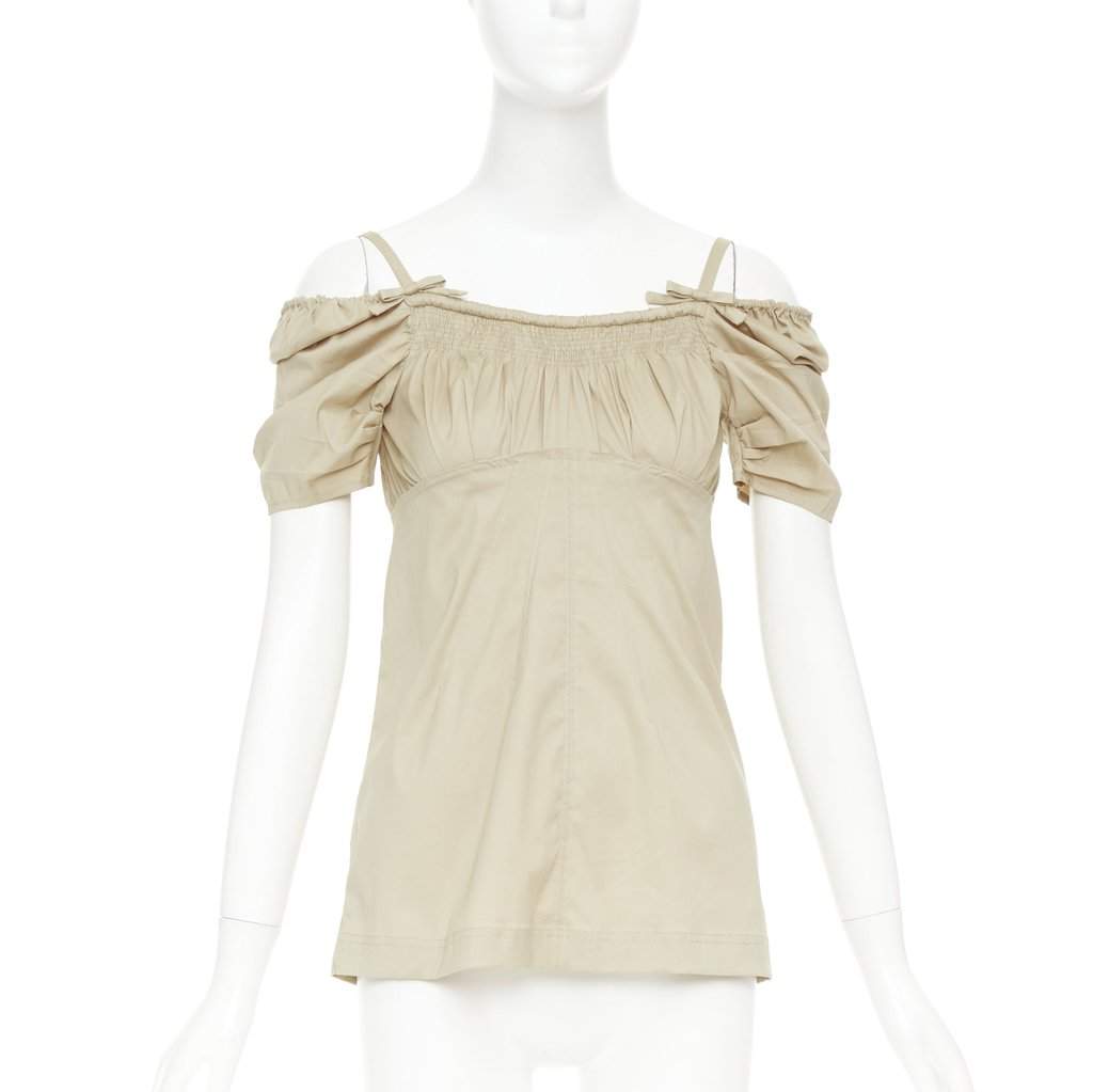 Prada Beige Cotton Top Beige Cotton Very good condition - Front View