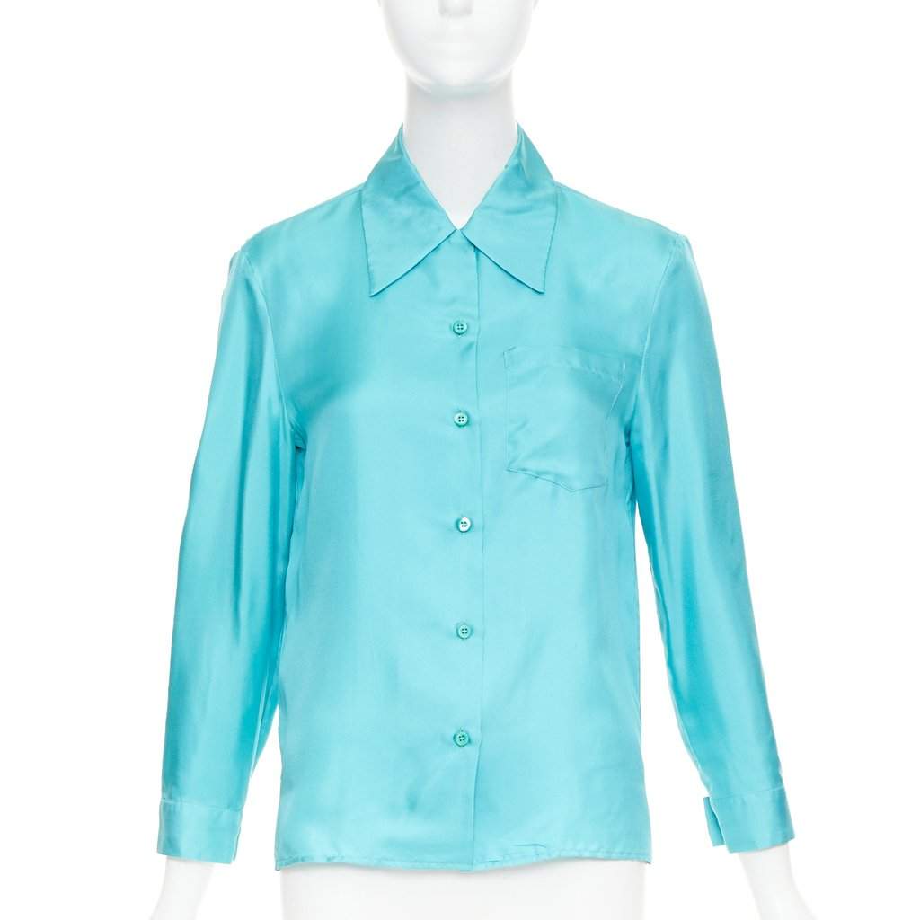Prada Blue Silk Top Blue Silk Very good condition - Front View