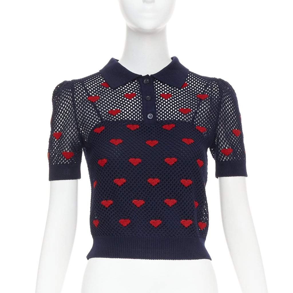Dior Navy Cotton Top Navy Cotton Very good condition - Front View