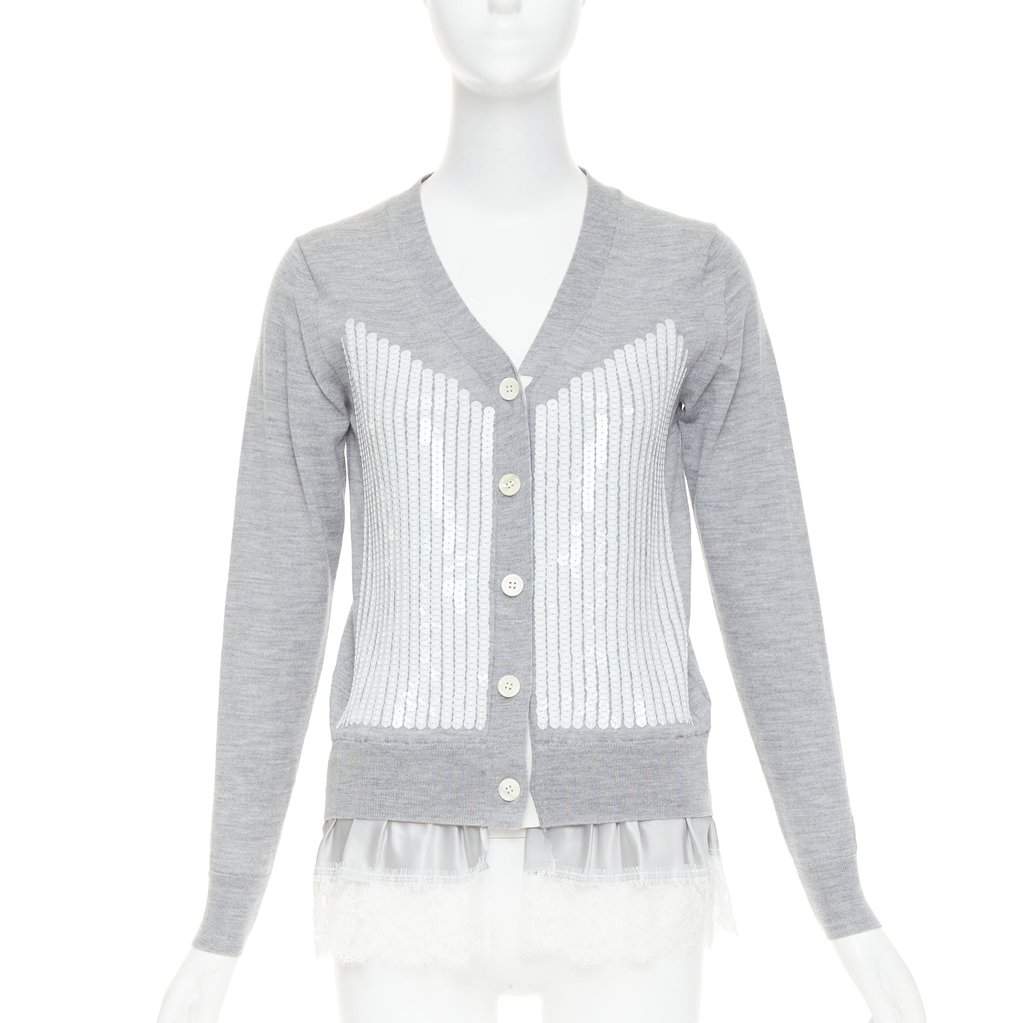 Sacai Grey Wool Knitwear Grey Wool Very good condition - Front View