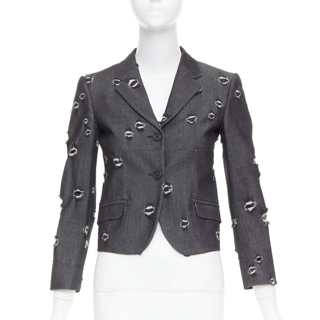 Miu Miu Grey Denim Jacket Grey Denim Very good condition - Front View