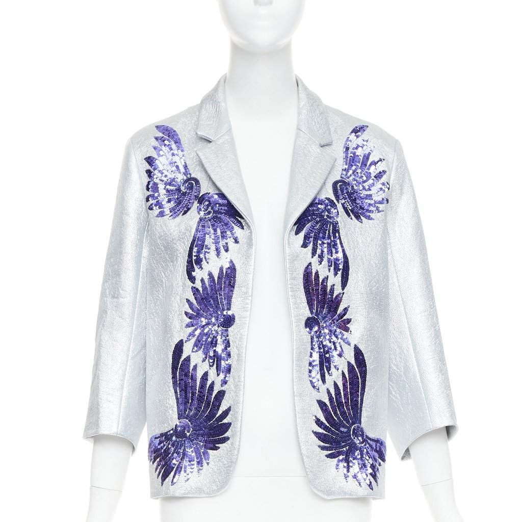 Dries Van Noten Silver Viscose Jacket Silver Viscose Very good condition - Front View