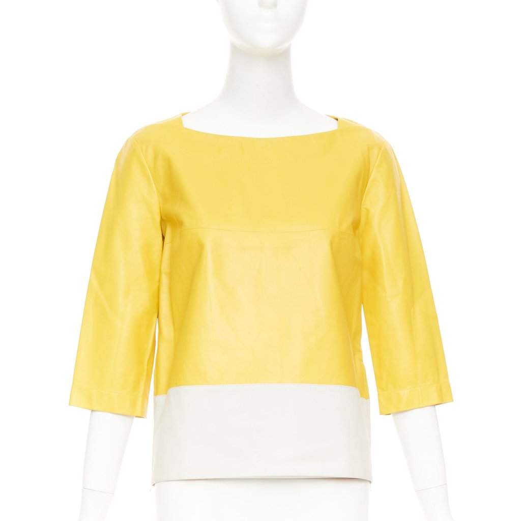 Marni Yellow Leather Top Yellow Leather Very good condition - Front View