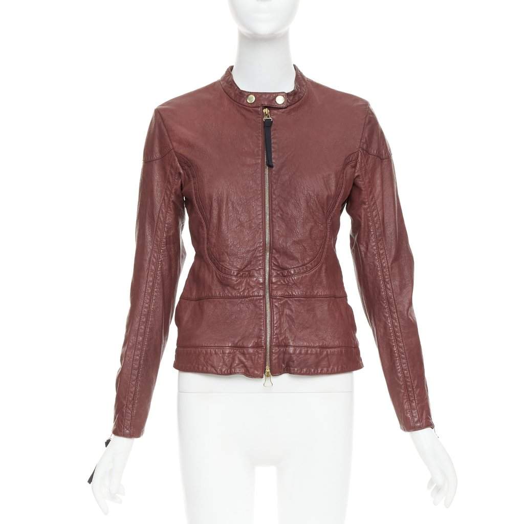 Marni Burgundy Leather Leather Jacket Burgundy Leather Good condition - Front View