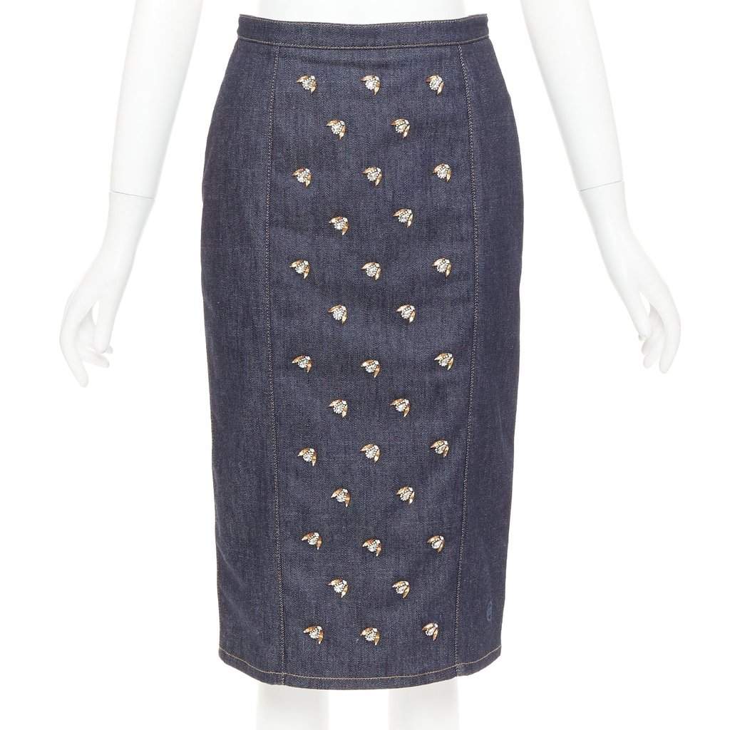Dior Blue Cotton Skirt Blue Cotton Very good condition - Front View