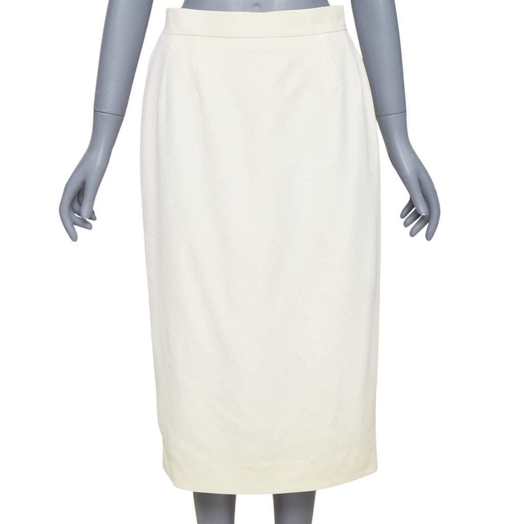 Chanel Ecru Wool Skirt Ecru Wool Very good condition - Front View