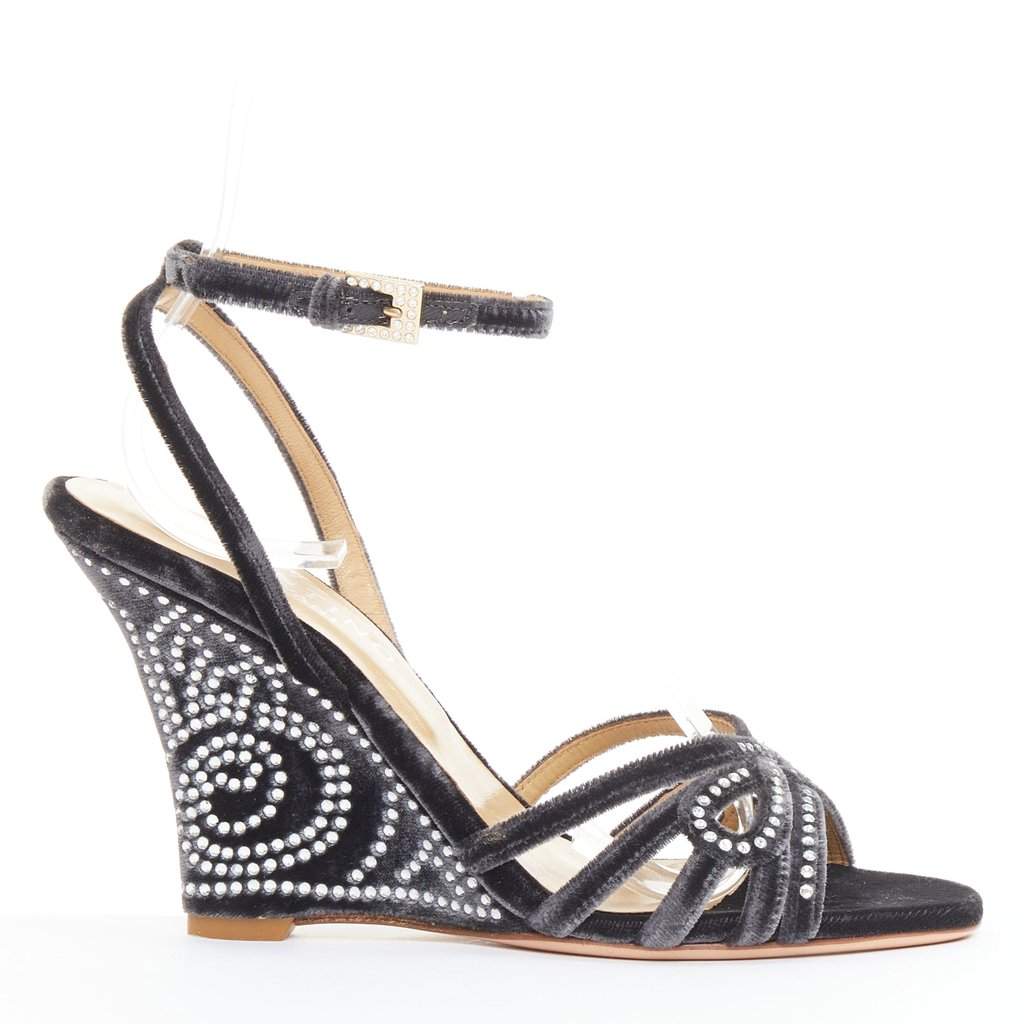 Valentino Grey Velvet Heels Grey Velvet Very good condition - Front View