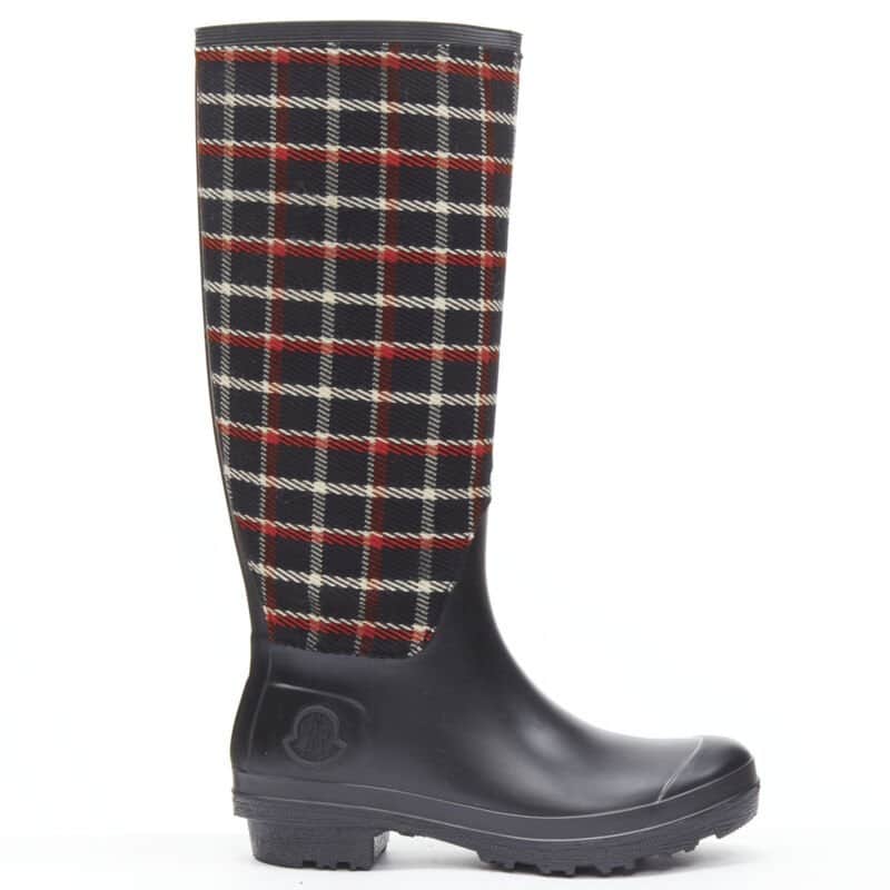 Moncler Gradient Platform Boots Black Rubber Never worn - Front View