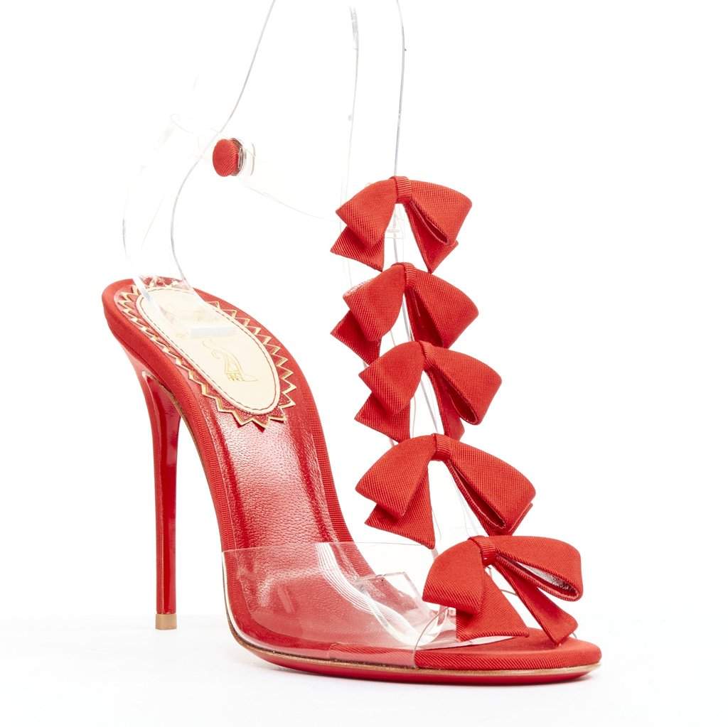 Christian Louboutin Bow Bow 100 20th Anniversary Red Plastic Very good condition - Front View