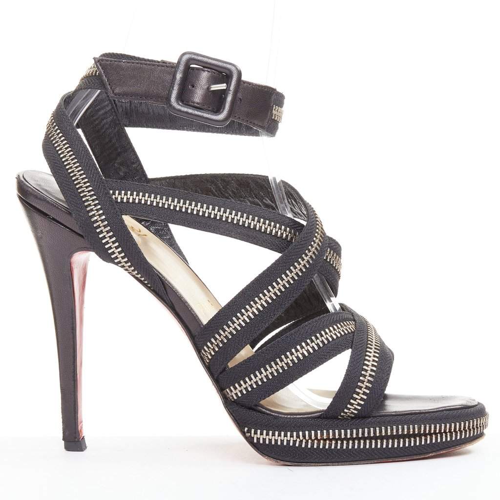 Christian Louboutin Rodita New Nastro Zip Black Leather Good condition - Front View