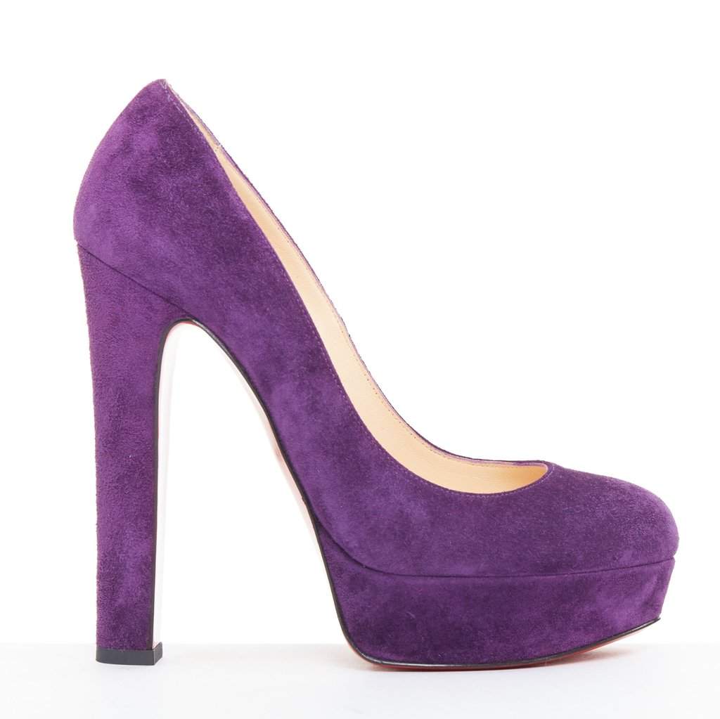 Christian Louboutin Bibi 140 Veau Velours Purple Suede Very good condition - Front View