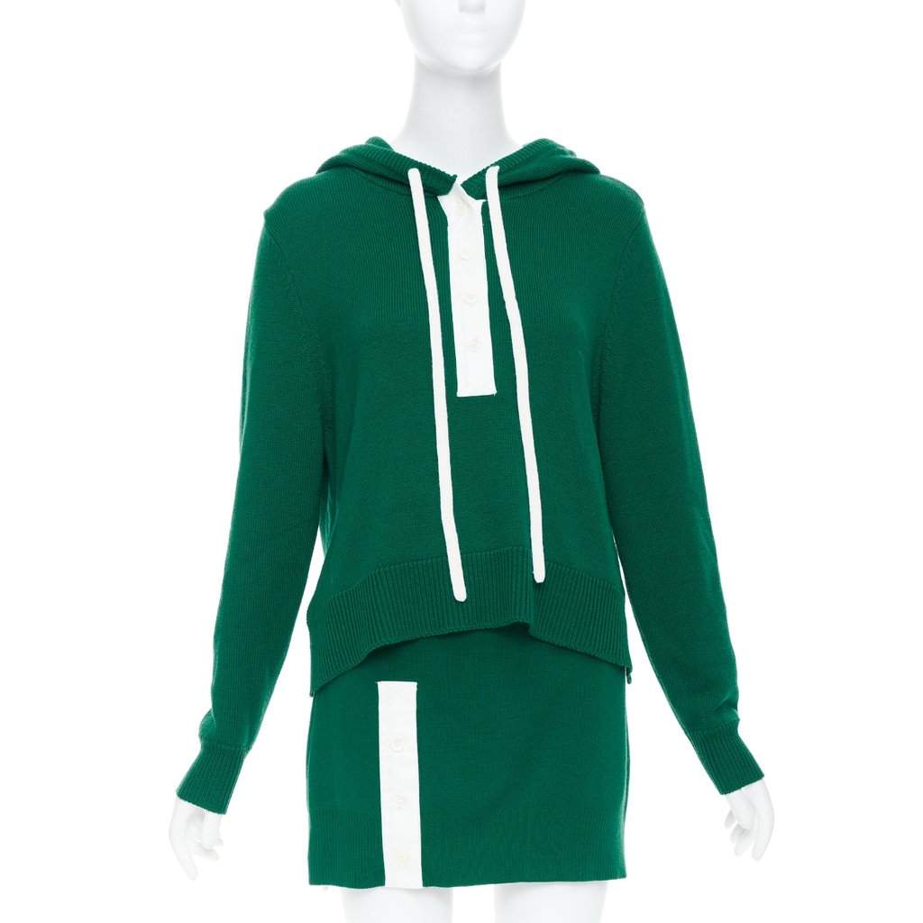 Monse Logo Polo Skirt Green Wool Very good condition - Front View