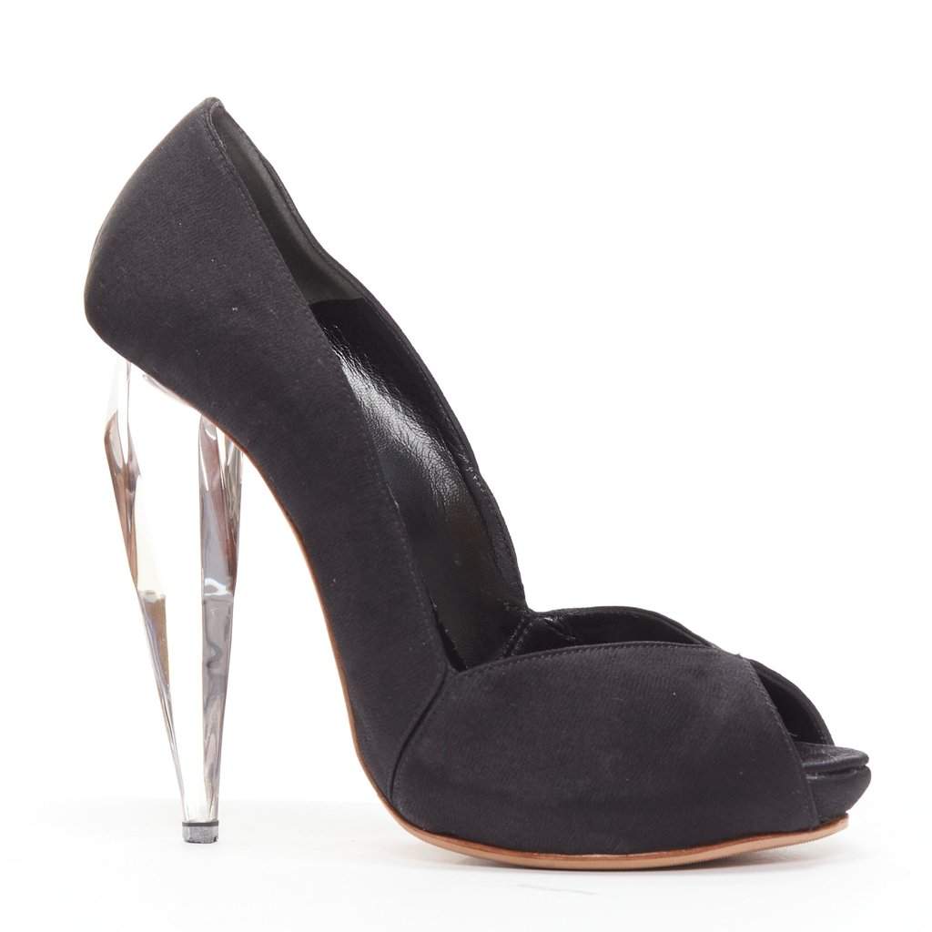 Alexander McQueen Lucite Dagger Heels Black Very good condition - Front View