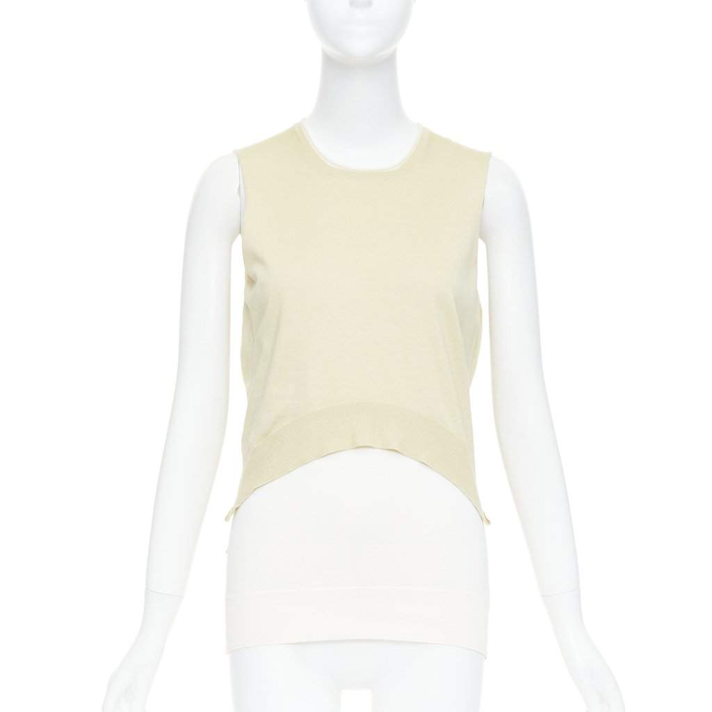 Celine Layered Knitted Top Ecru Silk Very good condition - Front View