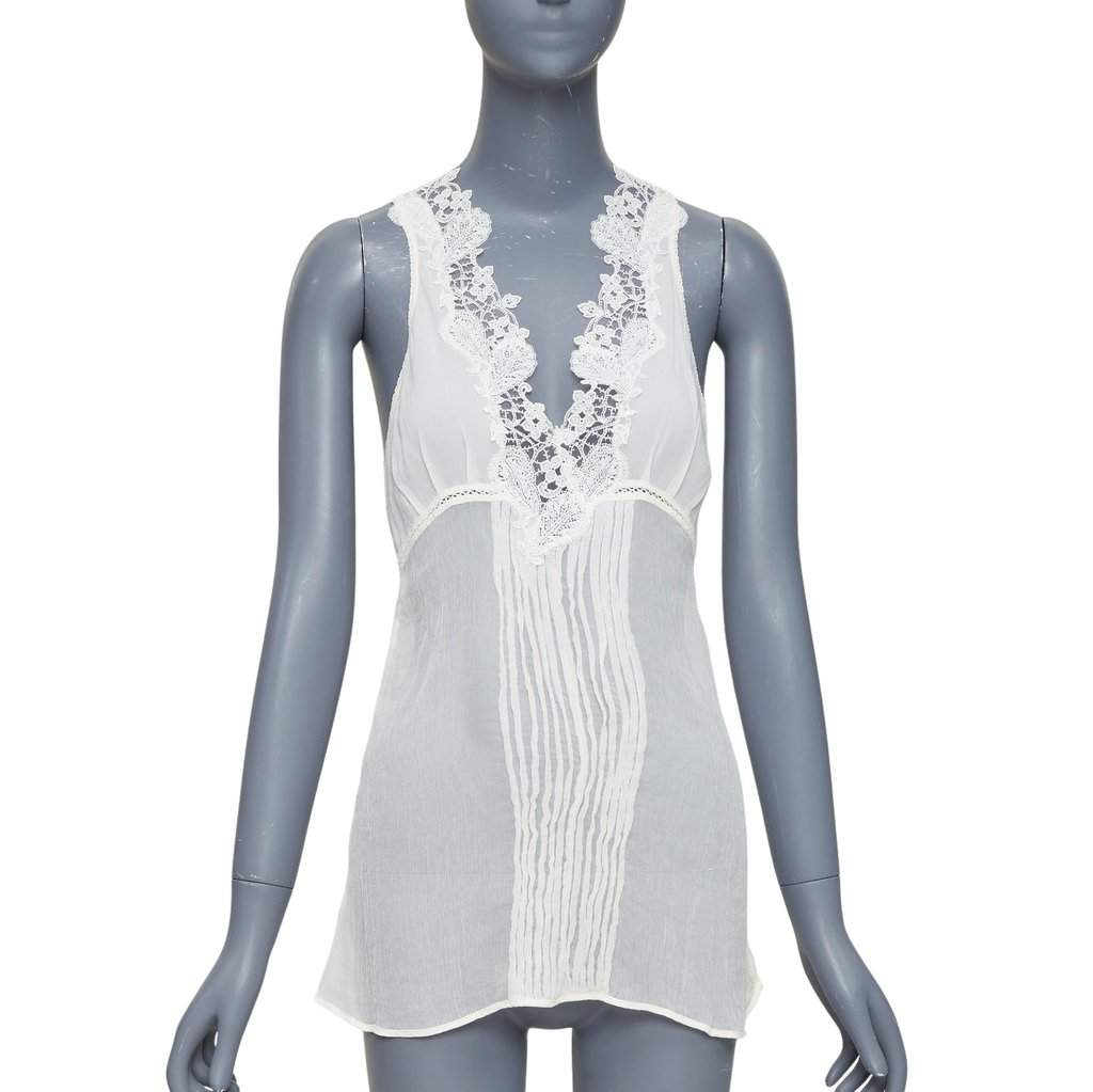 La Perla Ecru Silk Top Ecru Silk Very good condition - Front View