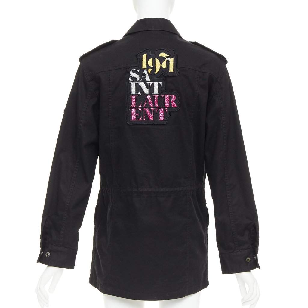 Saint Laurent Black Cotton Coat Black Cotton Good condition - Front View