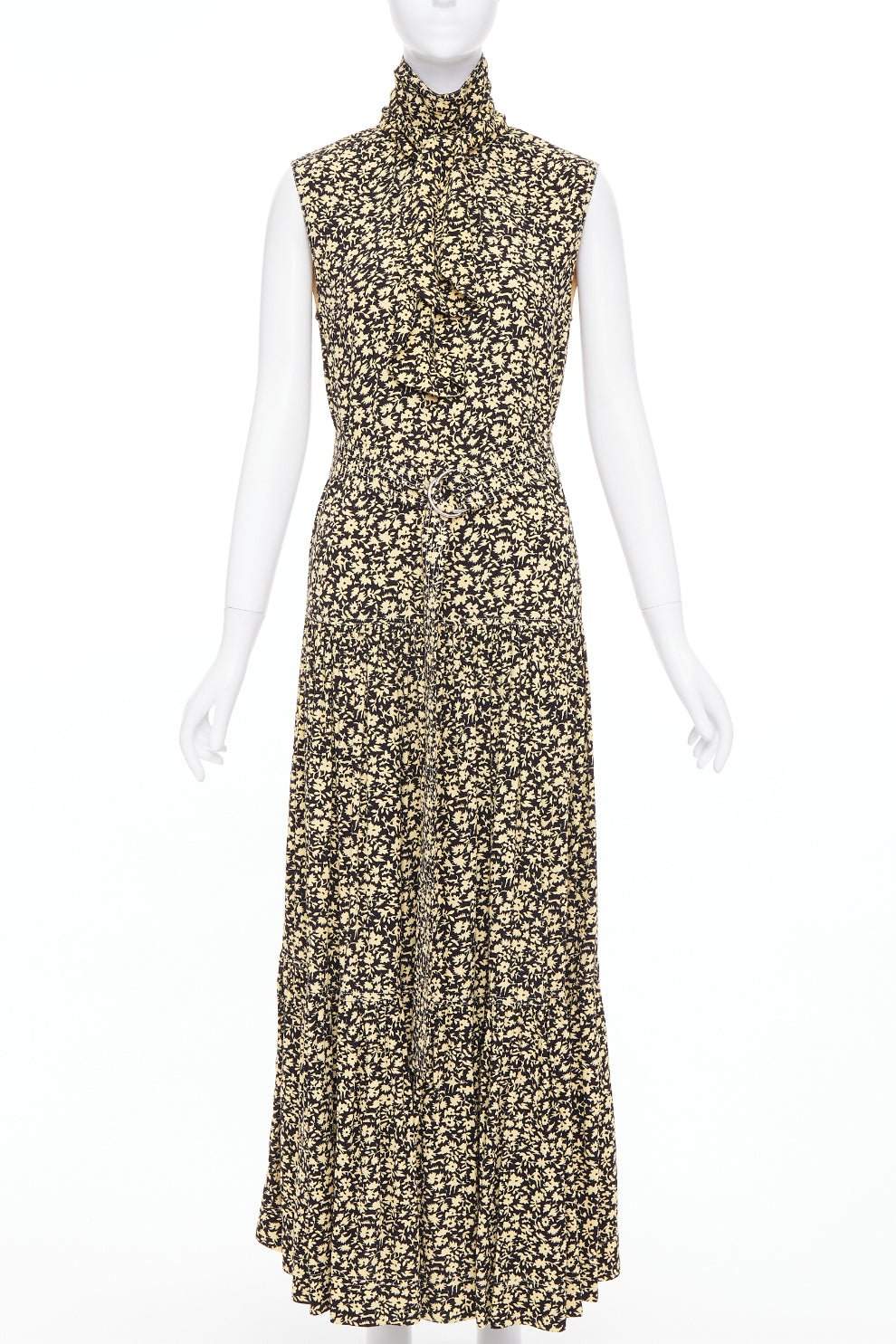 Celine Yellow Viscose Dress Yellow Viscose Very good condition - Front View