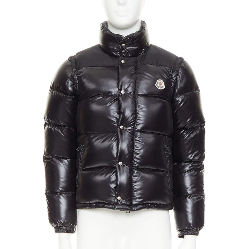 Moncler Black Polyamide Coat Black Polyamide Good condition - Front View