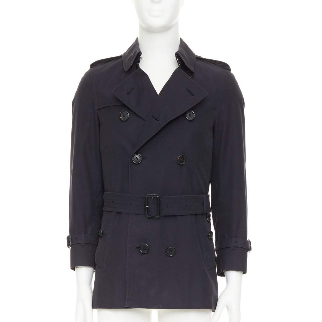 Burberry Black Cotton Coat Black Cotton Fair condition - Front View