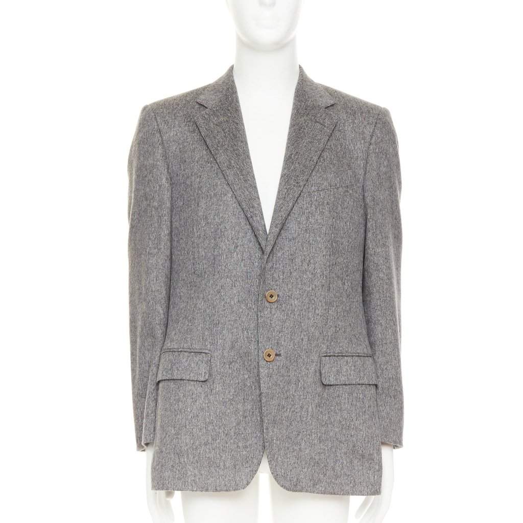 Versace Grey Cashmere Jacket Grey Cashmere Very good condition - Front View