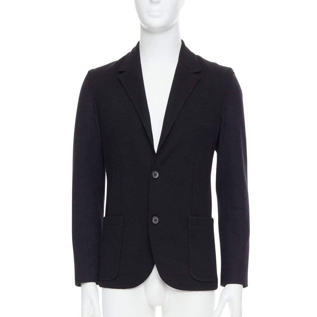 Lanvin Black Bicolour Blazer Black Wool Never worn - Front View