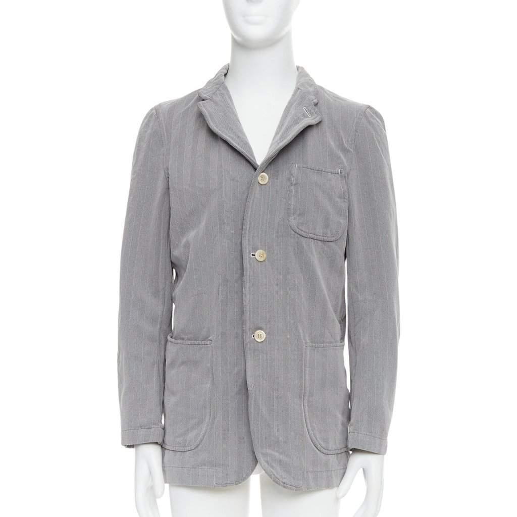 Comme Des Garcons Grey Crinkle Blazer Grey Polyester Fair condition - Front View