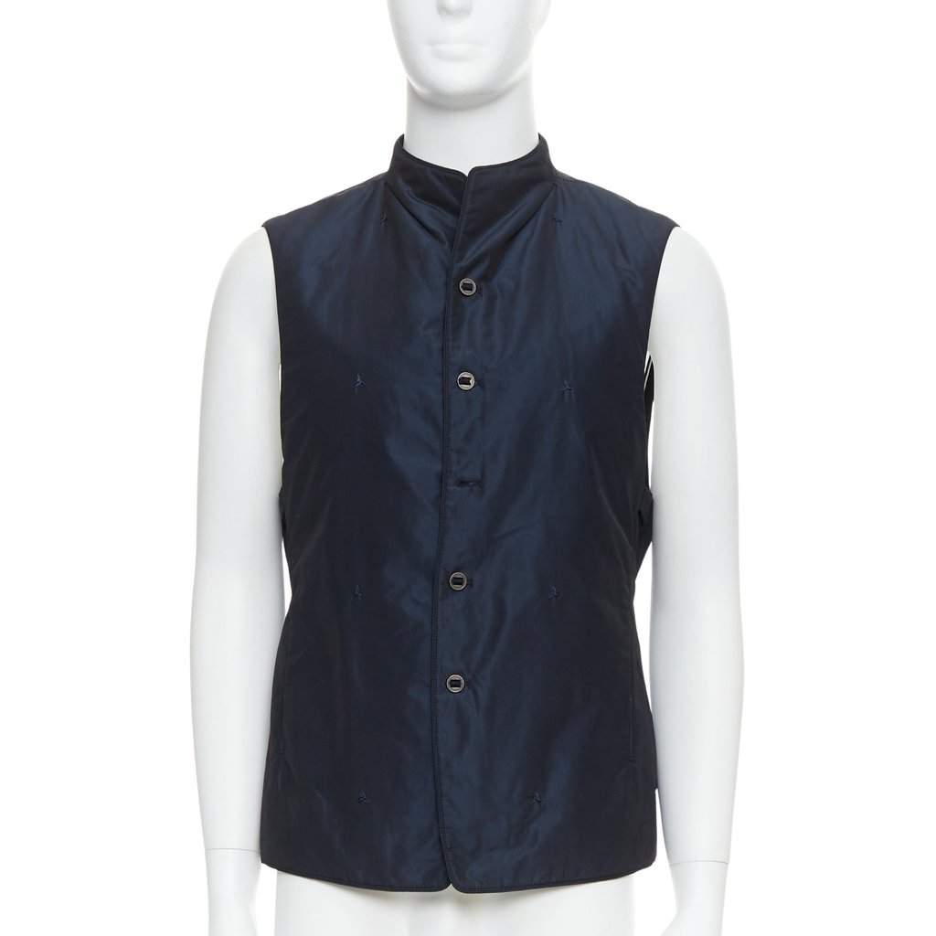 Shiatzy Chen Padded Coin Vest Navy Polyester Good condition - Front View