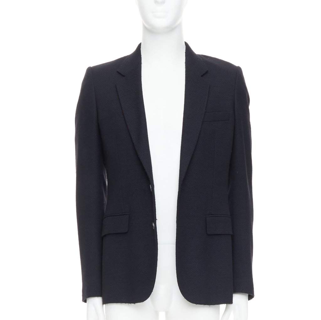 Maison Martin Margiela Navy Padded Boxy Blazer Navy Wool Fair condition - Front View