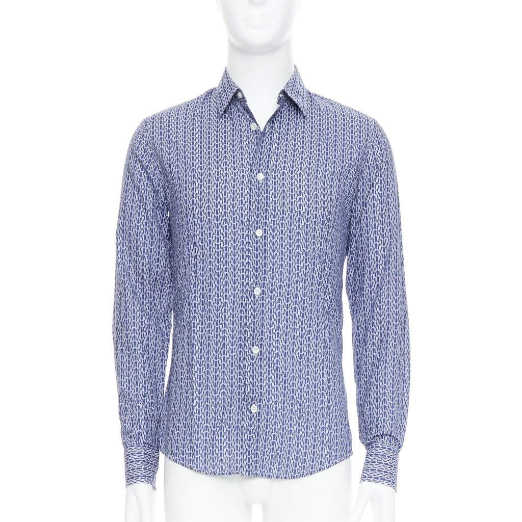 Maison Martin Margiela Knitted Dress Shirt Blue Cotton Very good condition - Front View