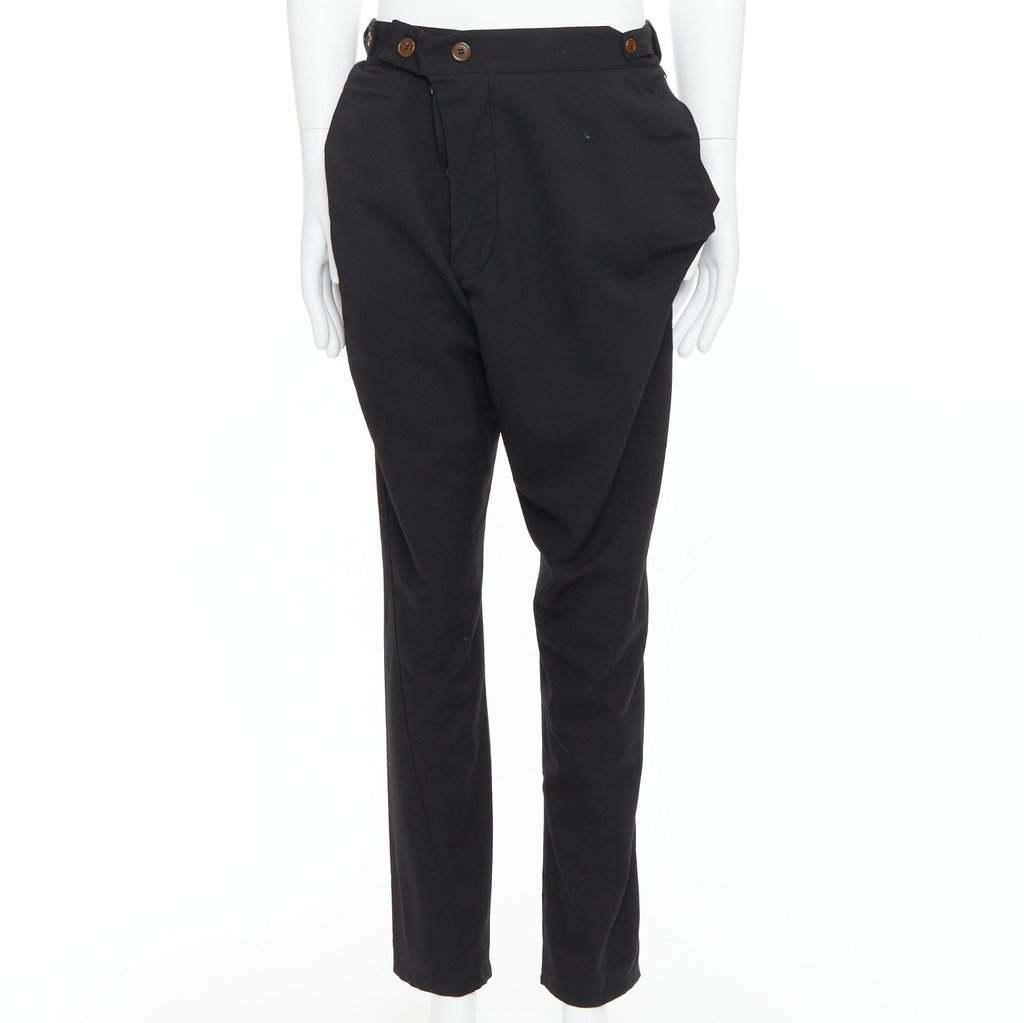 Vivienne Westwood Drop Crotch Pants Black Polyester Very good condition - Front View