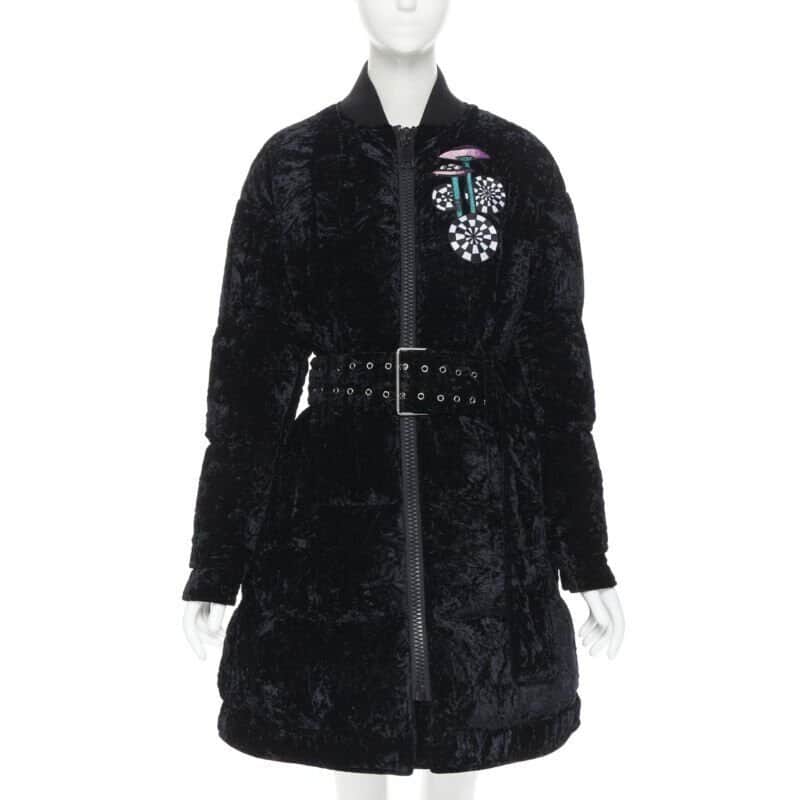 Versus Black Velvet Puffer Jacket Black Velvet Never worn, with tag - Front View
