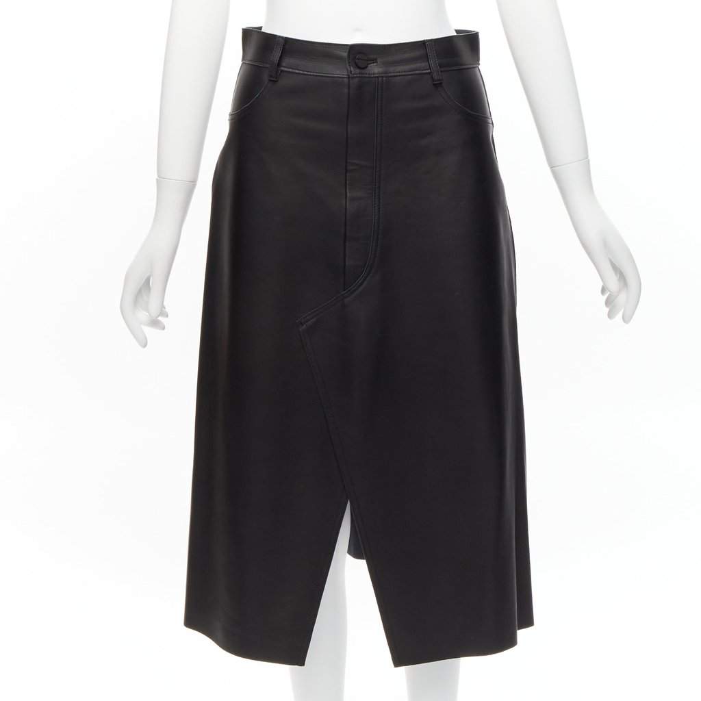 Dion Lee Leather Slit Skirt Black Leather Fair condition - Front View