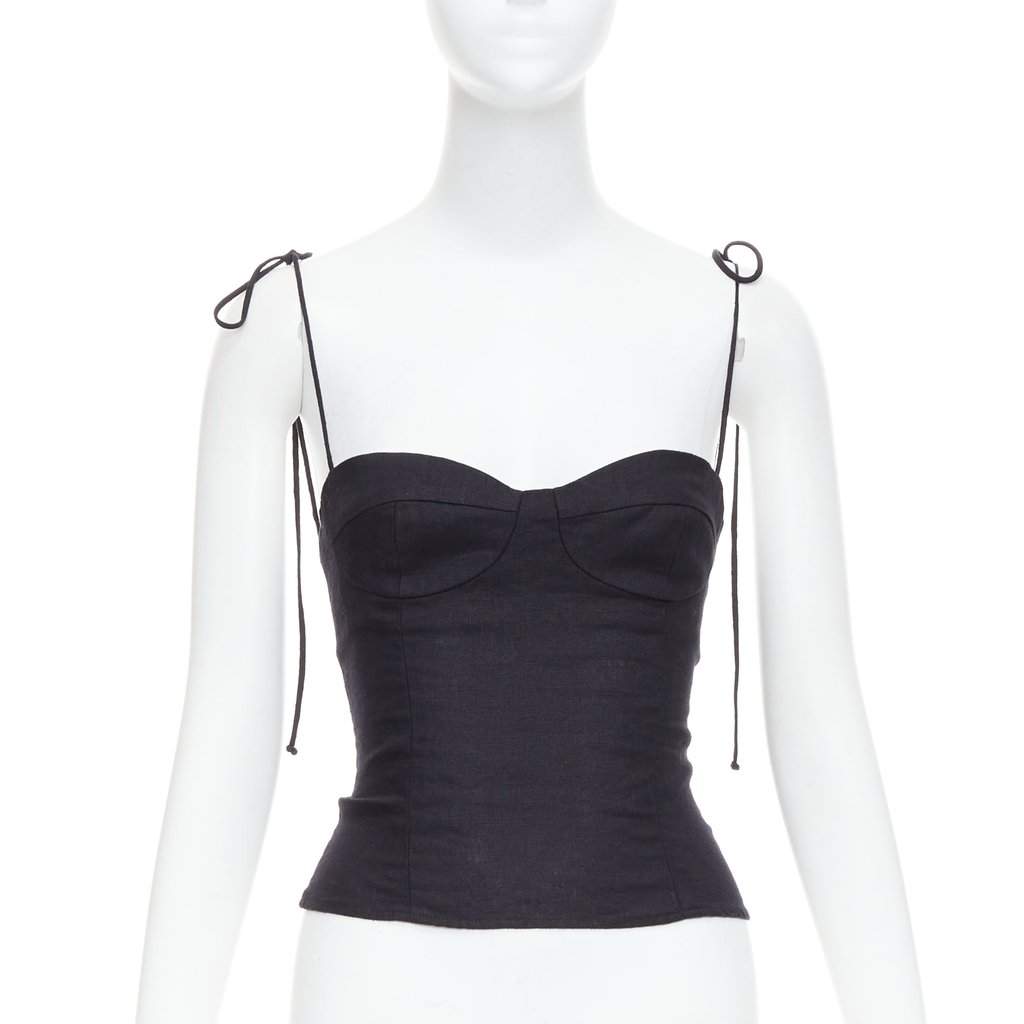 Reformation Set of Linen Tops Black Linen Very good condition - Front View