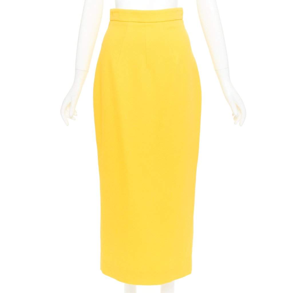 Emilia Wickstead Yellow Polyester Skirt Yellow Polyester Never worn, with tag - Front View