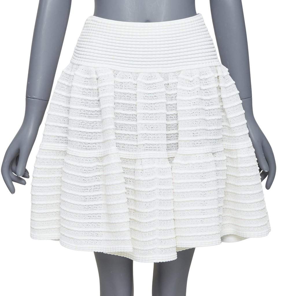 Alaïa Ecru Viscose Skirt Ecru Viscose Very good condition - Front View