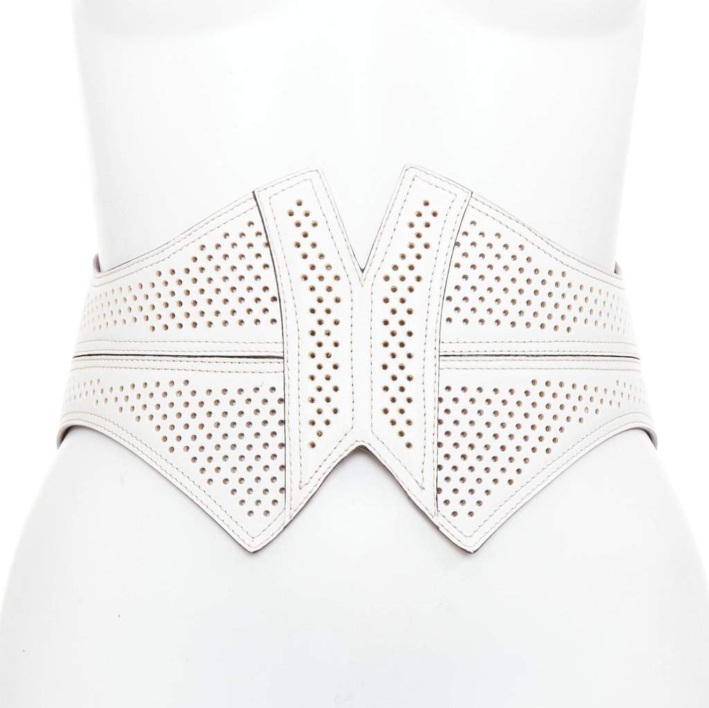 Alaïa White Leather Belt White Leather Good condition - Front View