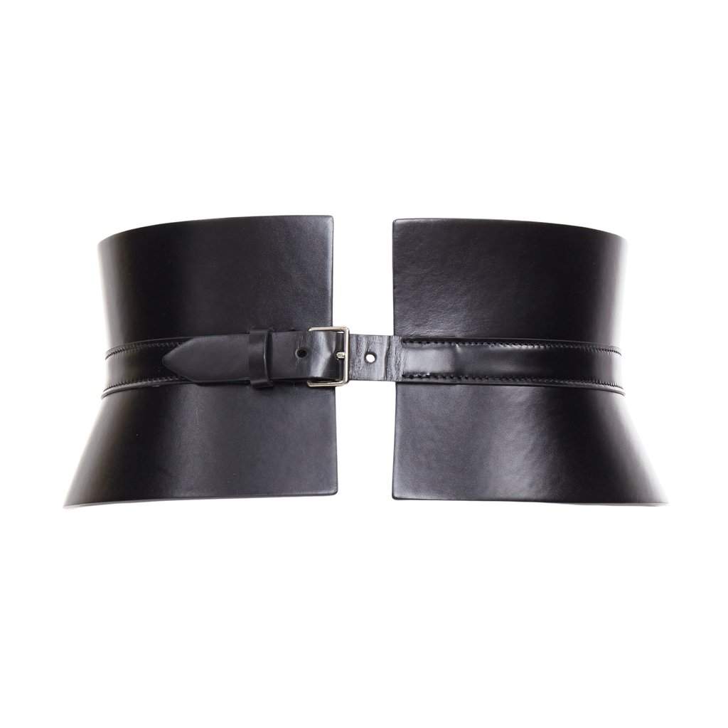 Alaïa Black Leather Belt Black Leather Very good condition - Front View