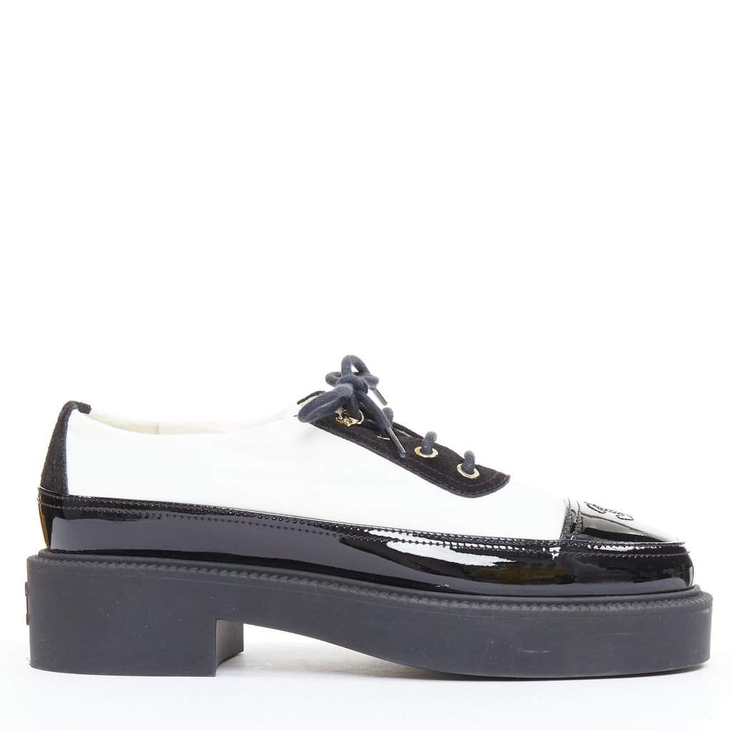 Chanel Black Polyester Lace ups Black Polyester Very good condition - Front View