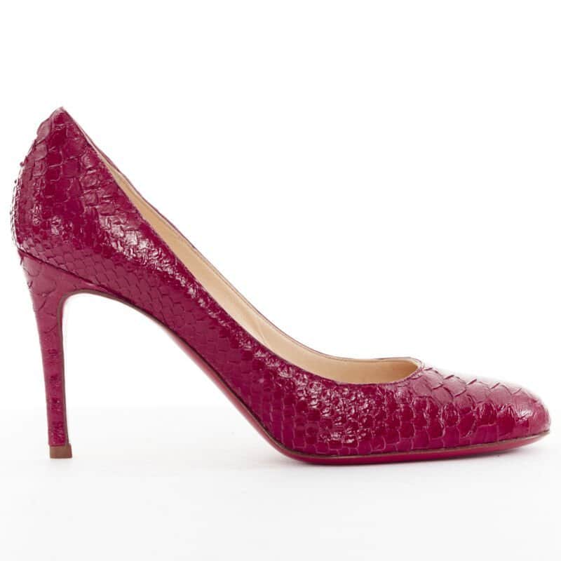 Christian Louboutin Glossy Round Pumps Red Leather Very good condition - Front View