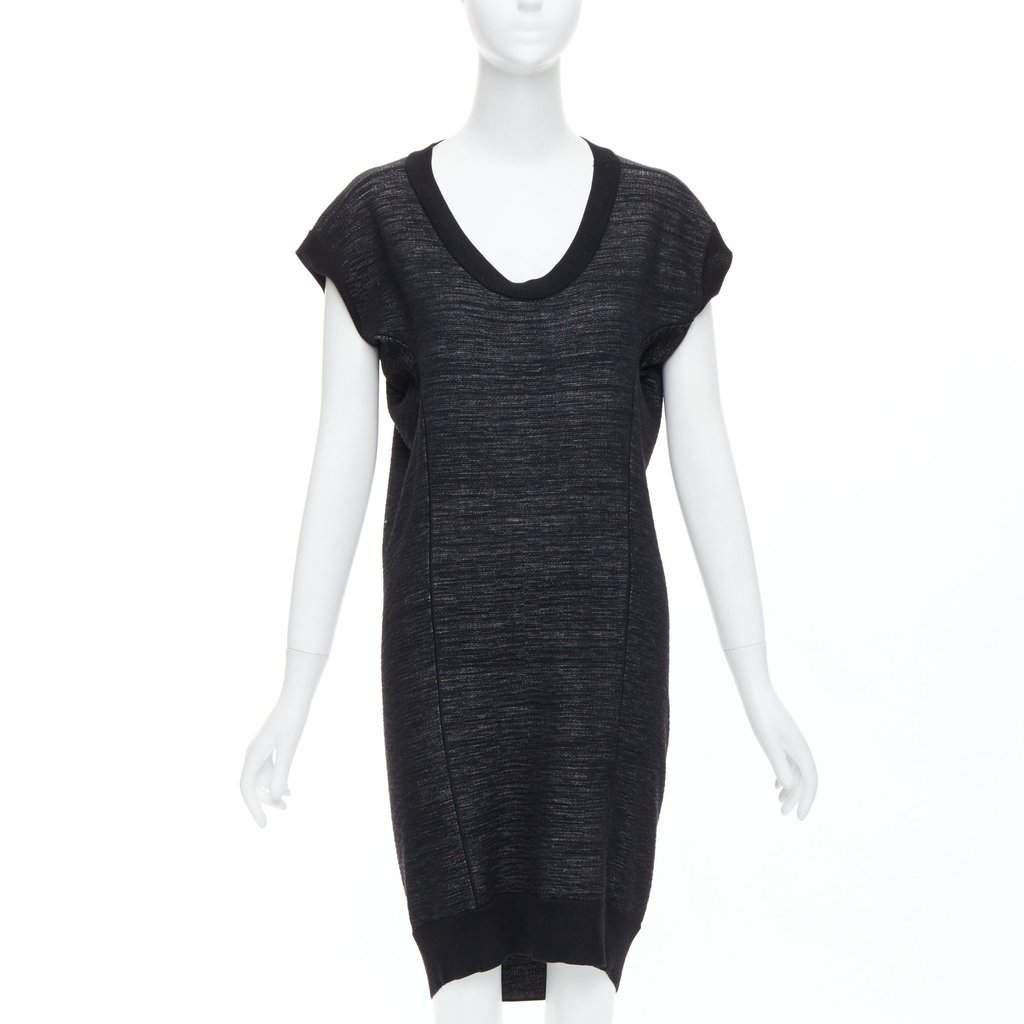 Yves Saint Laurent Batwing Wool Dress Black Wool Very good condition - Front View