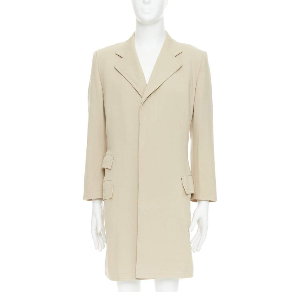 Hermès Beige Wool Coat Beige Wool Fair condition - Front View