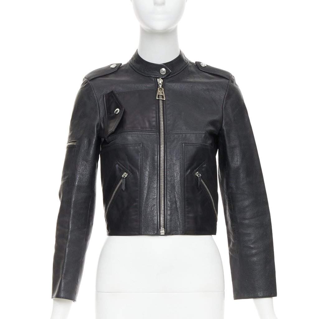 Louis Vuitton Black Leather Leather Jacket Black Leather Fair condition - Front View