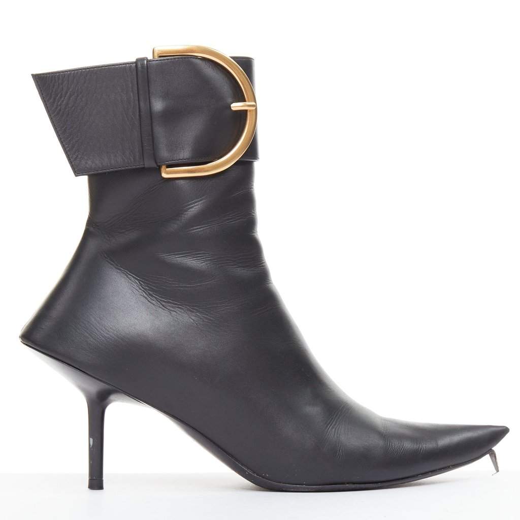 Balenciaga Essex 80mm Black Leather Fair condition - Front View