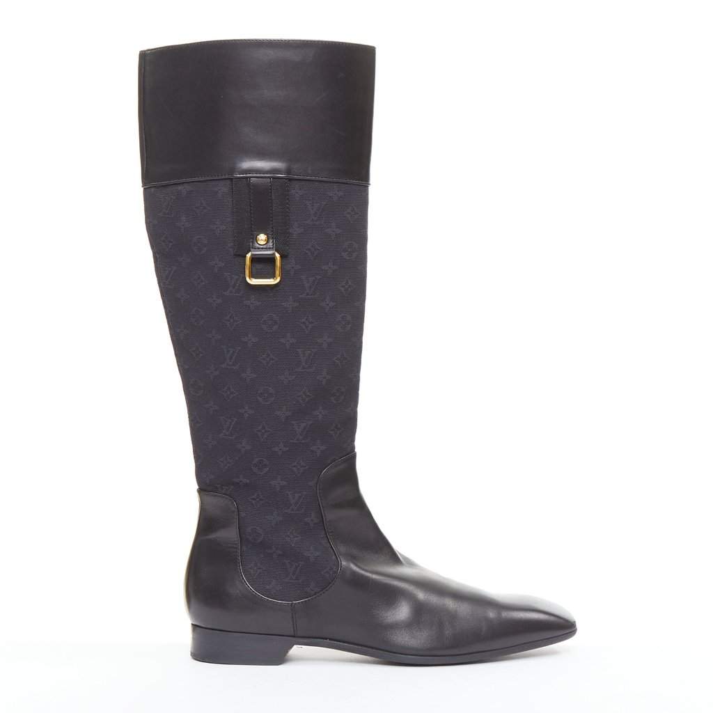 Louis Vuitton Black Polyester Boots Black Polyester Good condition - Front View