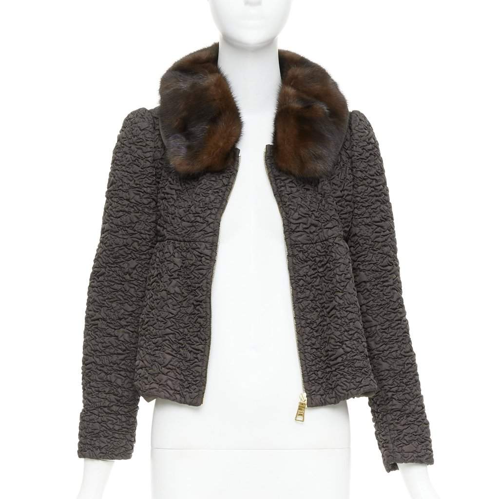Prada Brown Fur Jacket Brown Fur Very good condition - Front View