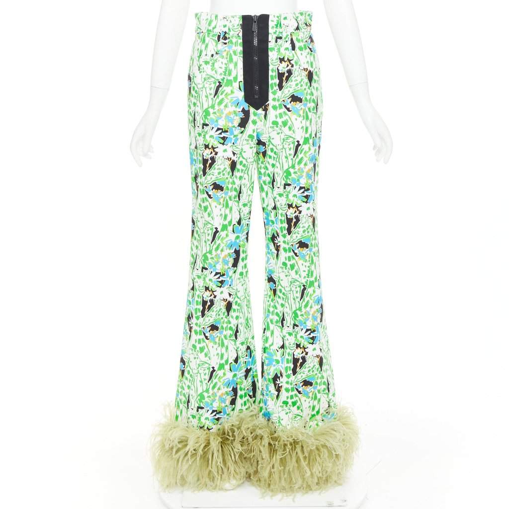 Miu Miu Green Cotton Trouser Green Cotton Never worn, with tag - Front View