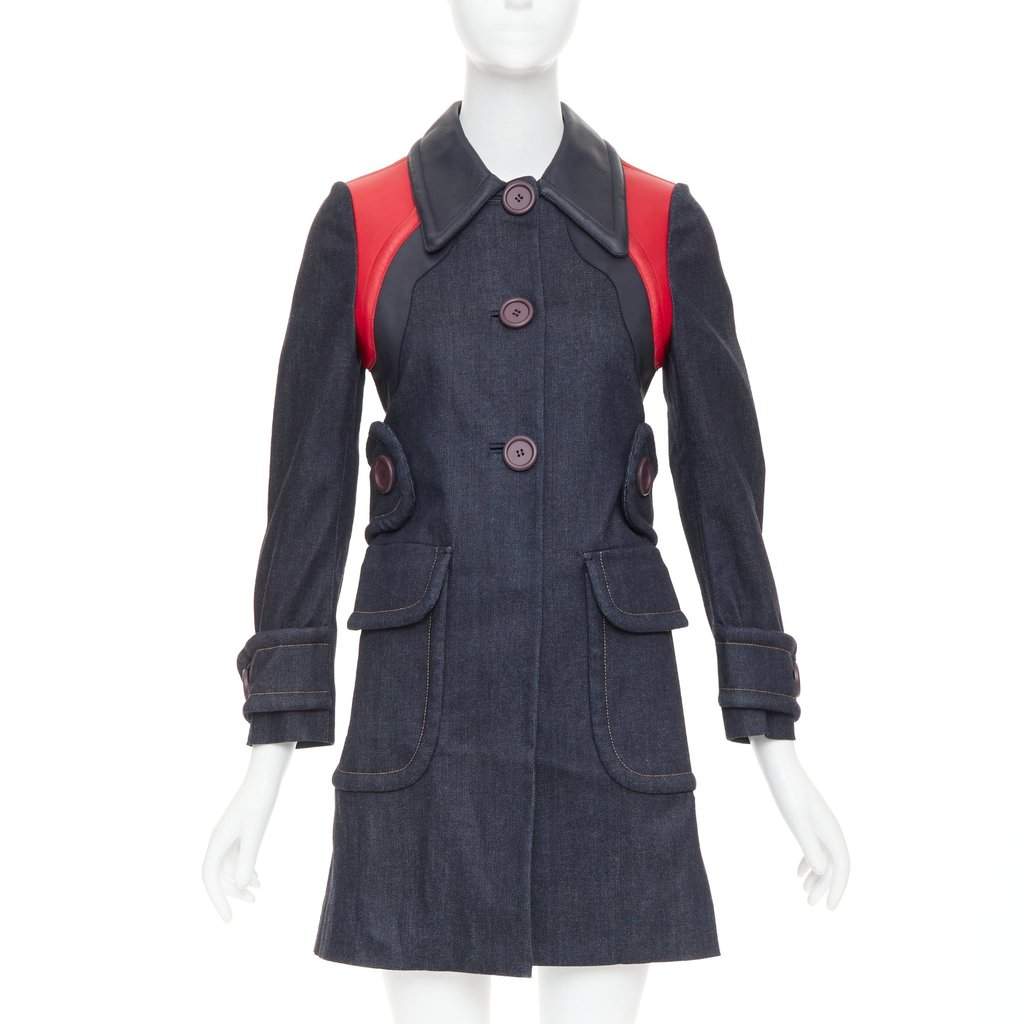 Miu Miu Blue Denim Coat Blue Denim Good condition - Front View