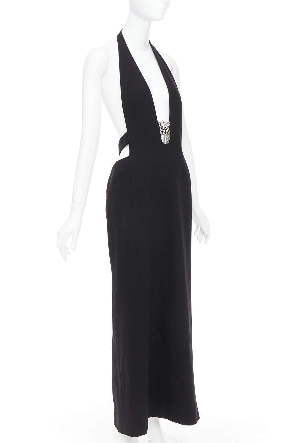 Saint Laurent Black Wool Dress Black Wool Never worn, with tag - Front View