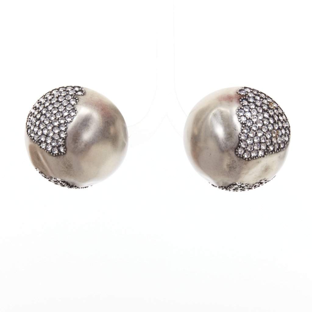 Saint Laurent Silver Metal Earrings Silver Metal Never worn - Front View