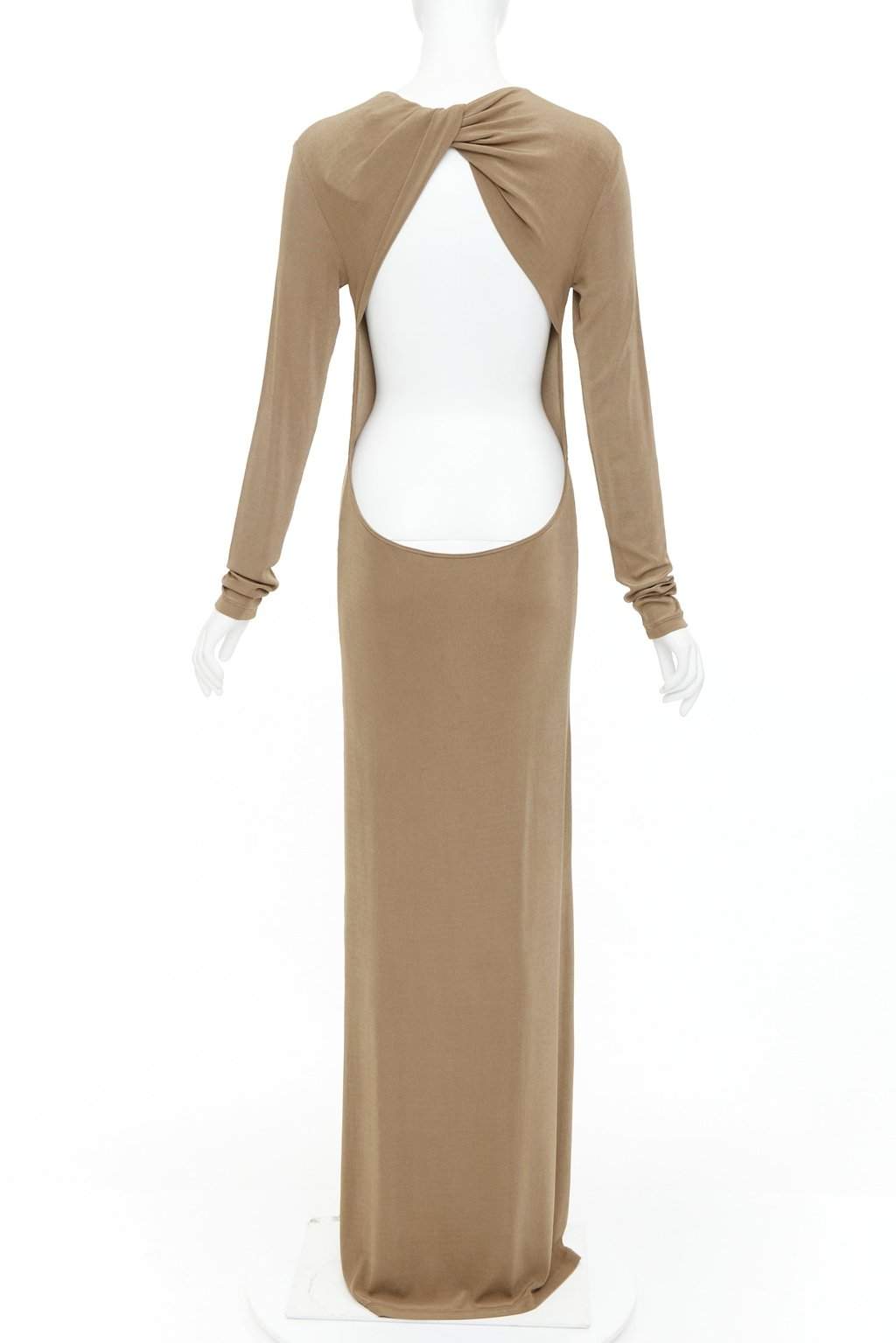 Saint Laurent Khaki Viscose Dress Khaki Viscose Never worn, with tag - Front View